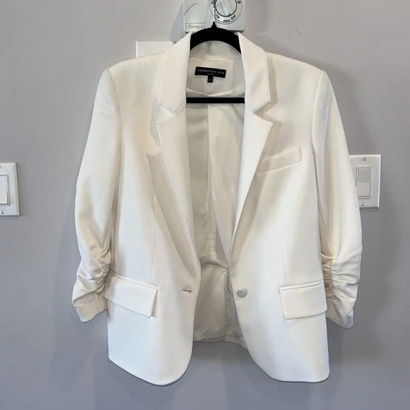 Generation Love  Madison Ruched Sleeve Blazer White - Picture 5 of 8